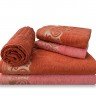 jogo de toalhas 5 pecas marrocos mascavo rosa